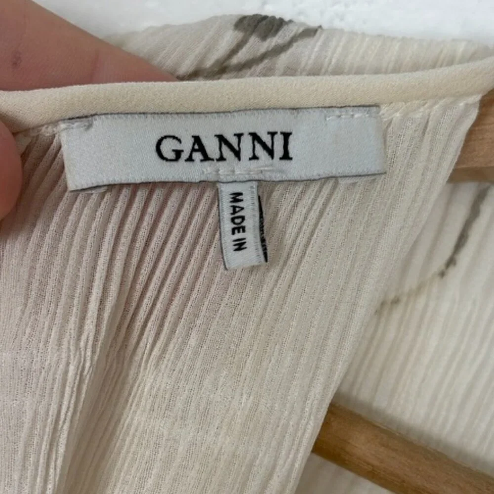 GANNI Size: 34 US Size: 2 Style 1729 Lowell Floral Print Tiered Mini Dress - Picture 14 of 15